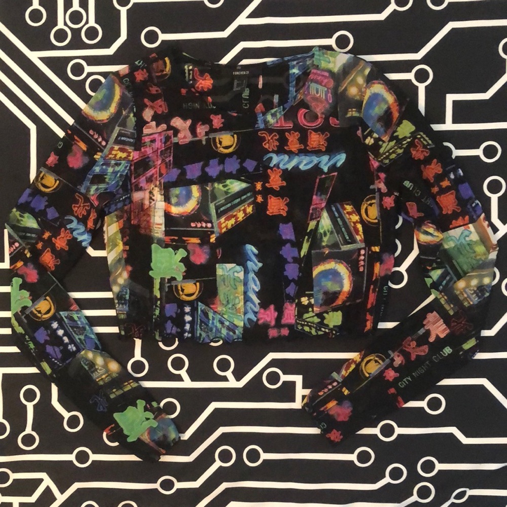 Cyberpunk Cybergoth Festival Rave Mesh Top